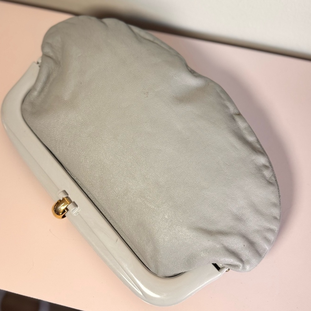 Vintage Large Italian Leather Clutch - Picture 8 of 10